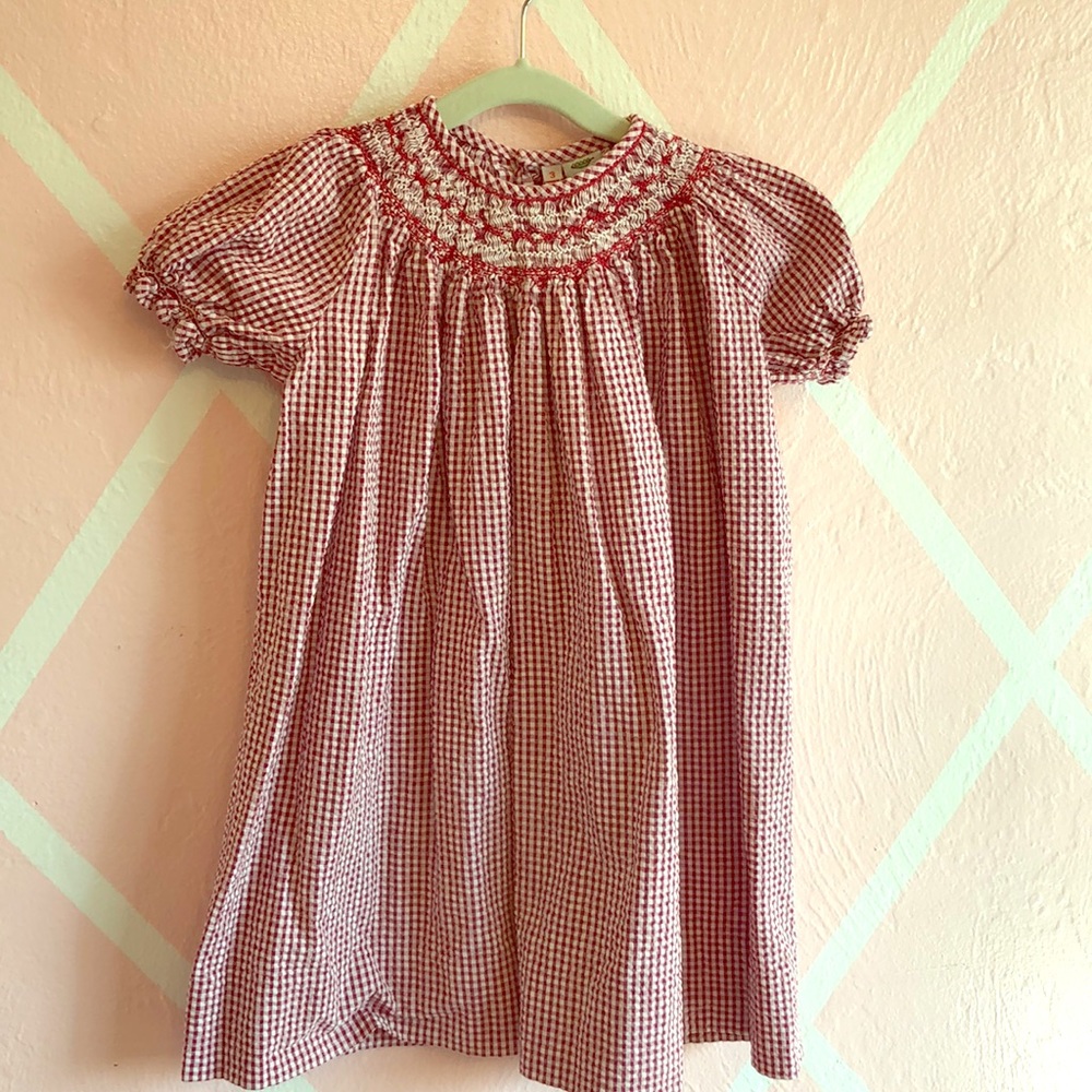 Vintage Toddler Gingham smocked dress/night gown